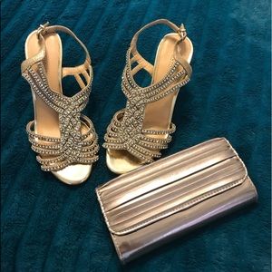 Antonio Melani Jeweled Dress Sandals & clutch
